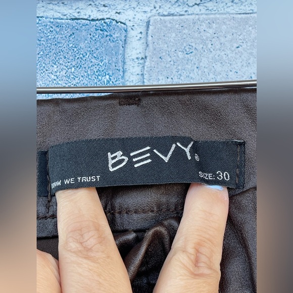 Bevy Flog exposed button fly vegan leather pants size 30 /10 - Picture 8 of 16